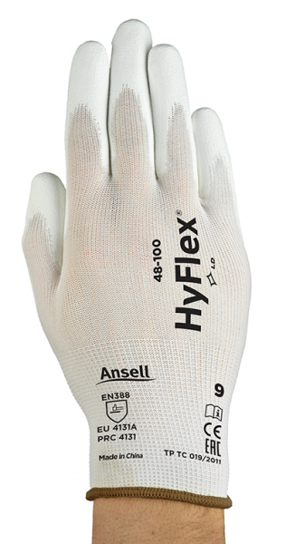 Ansell- HYFLEX® 48-100 Beyaz Tam Kaplı Sensilite Poliüretan Kaplı Hassas İş Eldiveni 1 Çift (8 Beden / M) - 2