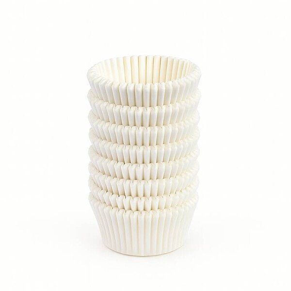 Roll-up Muffin Kağıt Kek Kapsülü İnce Beyaz Mini 100 Adet - 1