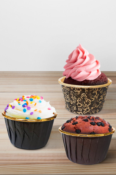 Roll-up Muffin-Kek Kapsülü Kahverengi-Altın 25 Adet - 4
