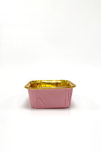 Roll-up Muffin Kare Pembe-Altın Kek Kapsülü 25 Adet - Roll-Up
