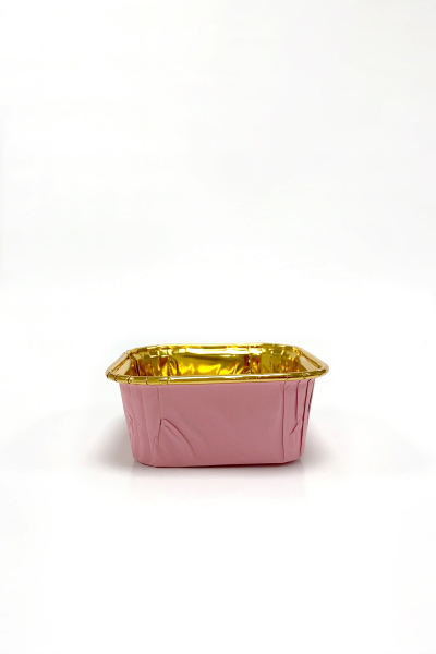 Roll-up Muffin Kare Pembe-Altın Kek Kapsülü 25 Adet - 1