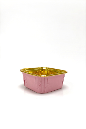 Roll-up Muffin Kare Pembe-Altın Kek Kapsülü 25 Adet - 2