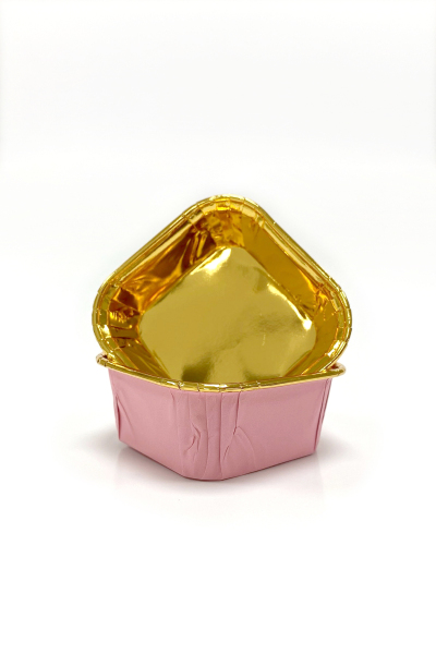 Roll-up Muffin Kare Pembe-Altın Kek Kapsülü 25 Adet - 4