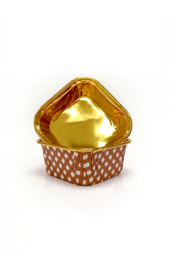 Roll-up Muffin Kare Pötikare Kırmızı-Altın Kek Kapsülü 25 Adet - 5
