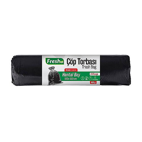 Fresh-up Hantal Çöp Torbası Siyah 800 g 100*150cm 10 Adet - Fresh-Up