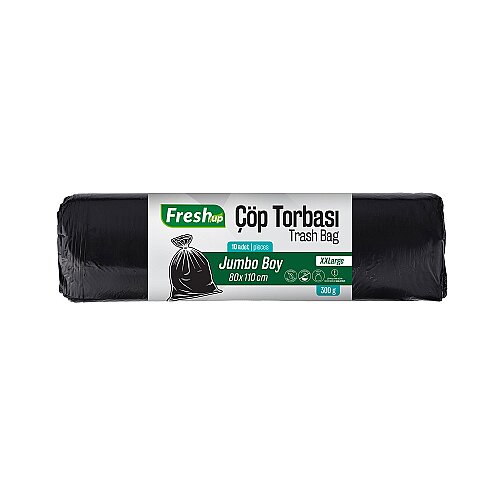 Fresh-up Jumbo Çöp Torbası Siyah 300 g 80*110cm 10 Adet - Fresh-Up