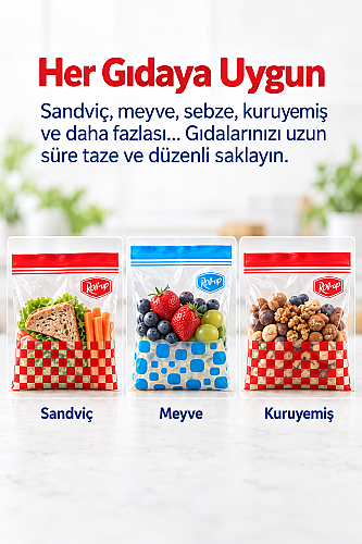 Roll-Up Çift Kilitli Buzdolabı Poşeti 0,4 L + 1 L 30 Adet - 3
