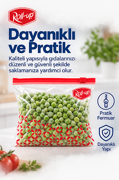 Roll-Up Fermuarlı Buzdolabı Poşeti 1 Litre 10 Adet - 2