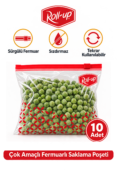Roll-Up Fermuarlı Buzdolabı Poşeti 1 Litre 10 Adet - 5