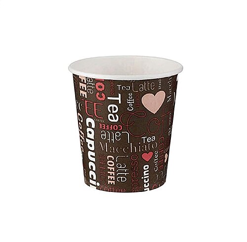 Roll-Up Karton Bardak 7 oz Kahverengi Desenli 50 Adet - Roll-Up