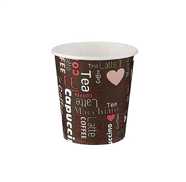 Roll-Up Karton Bardak 7 oz Kahverengi Desenli 50 Adet - 1