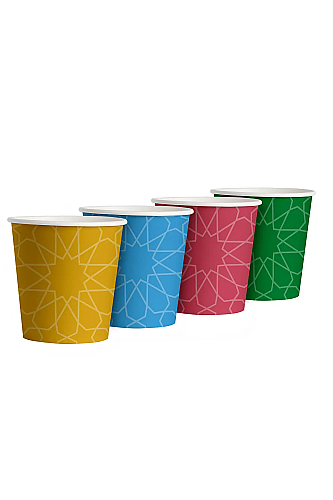 Roll-Up Karton Bardak 7 oz Renkli 50 Adet - Roll-Up