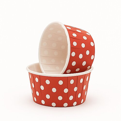 Roll-up Muffin Kek Kapsülü Kırmızı Puantiyeli 50 Adet - Roll-Up