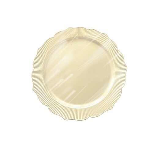 Roll-Up Plastik Kalın Tabak Küçük 18 cm Krem 6 Adet - Roll-Up