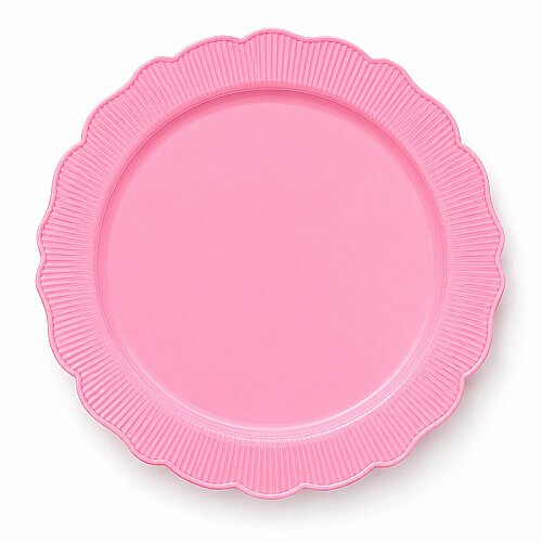 Roll-Up Plastik Kalın Tabak Büyük 26 cm Pembe 6 Adet - Roll-Up